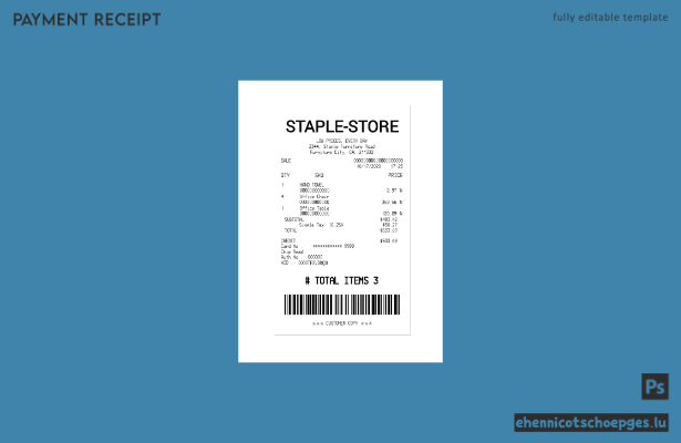 Vorschau eines Zahlungsschecks von Staple-Store